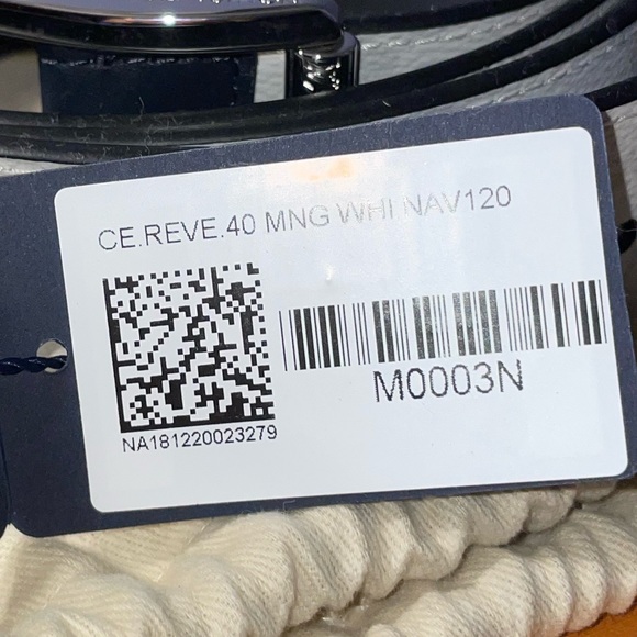 Louis Vuitton monogram belt reversible white & navy Size 40mm 120cm - Picture 3 of 3